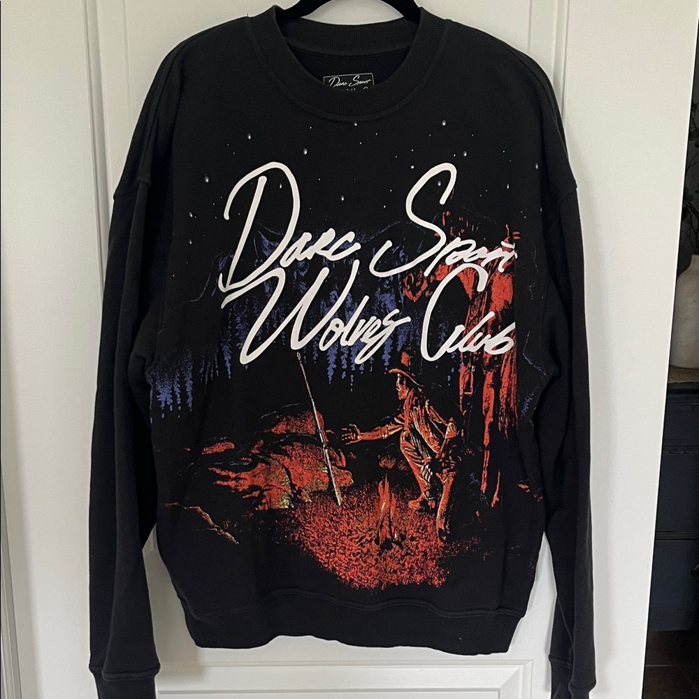 Darc Sport Black Crewneck Sweatshirt with Red & Blue Graphic
